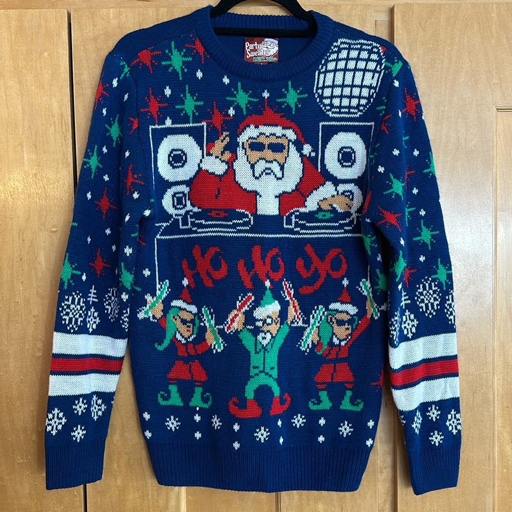 🎅🏼 DJ Santa holiday Christmas ugly sweater small - Picture 2 of 6